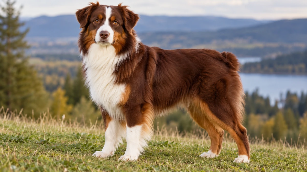 Avustralya Çoban Köpeği köpek — kırmızı tricolor renk