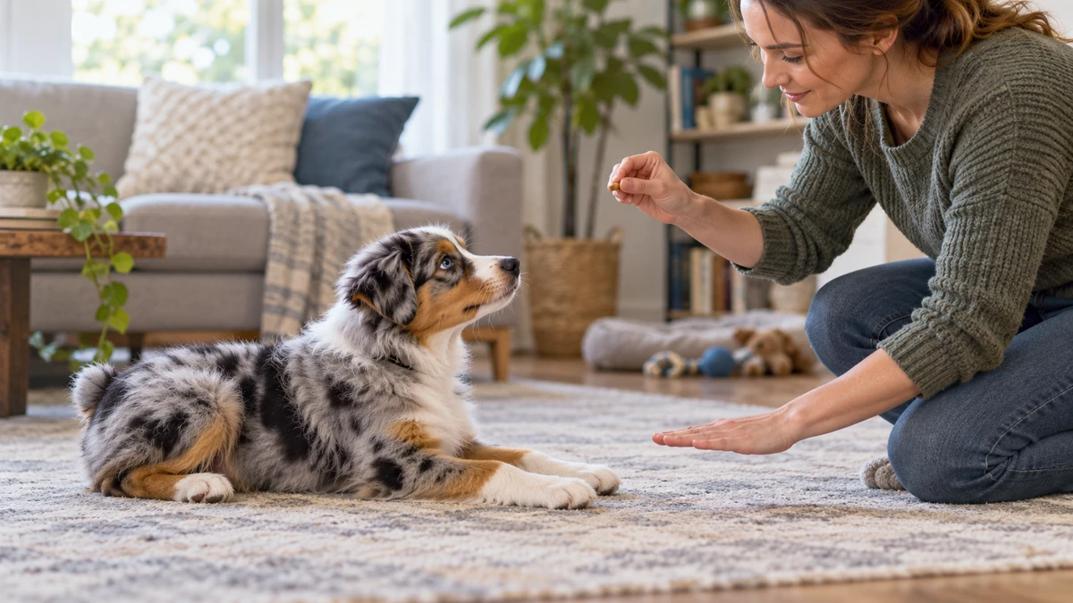 Avustralya Çoban Köpeği yavru köpek — komut ve eğitim
